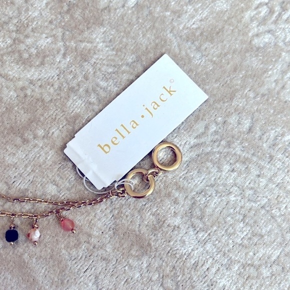 Brand New Bella Jack Gold Tone Double Chain Multicolored Bead Toggle Bracelet - Picture 9 of 16